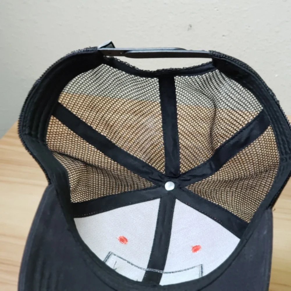The North Face Mesh Back Snapback Hat Cap Black Red‎ Gorpcore Outdoorsman Hiking